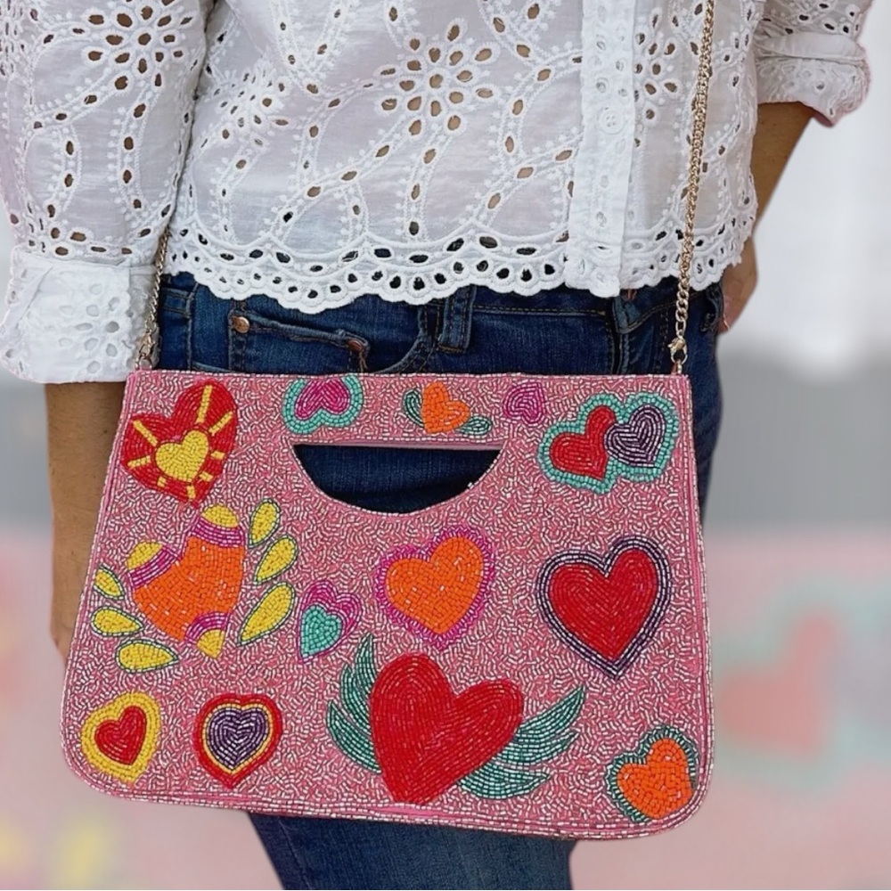 Colorful Winged Heart Handbag